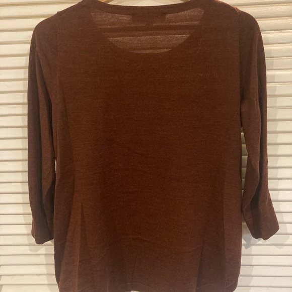 SOLD Ann Taylor Loft Wool Blend Hi Low 3/4 Sleeve Blouse Size Small - Picture 6 of 6